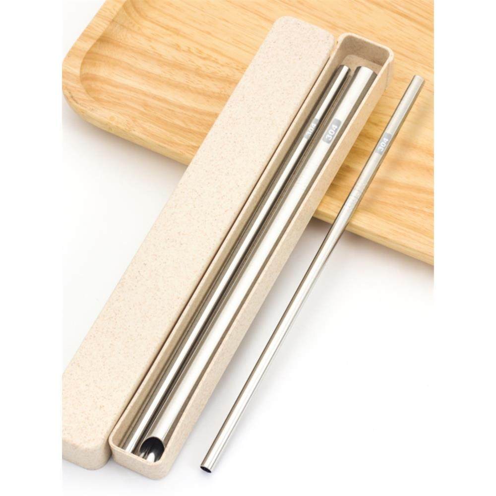 [Pack of Four] Very Practical 304 Stainless Steel Straws, Cold Drink Straw Set, Environmentally Friendly and Recyclable