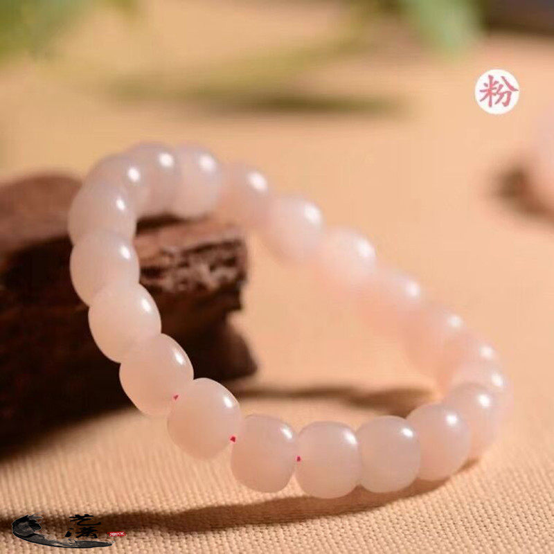 Xinjiang Natural White Yuyu powder apple bead string 10*11mm beads female pink bracelet j20
