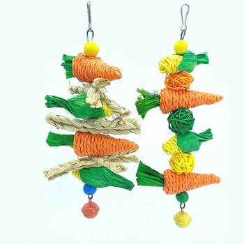 Parrot toy hamster chewing toy rabbit molar string small pet toy bird toy wooden rattan chewing toy