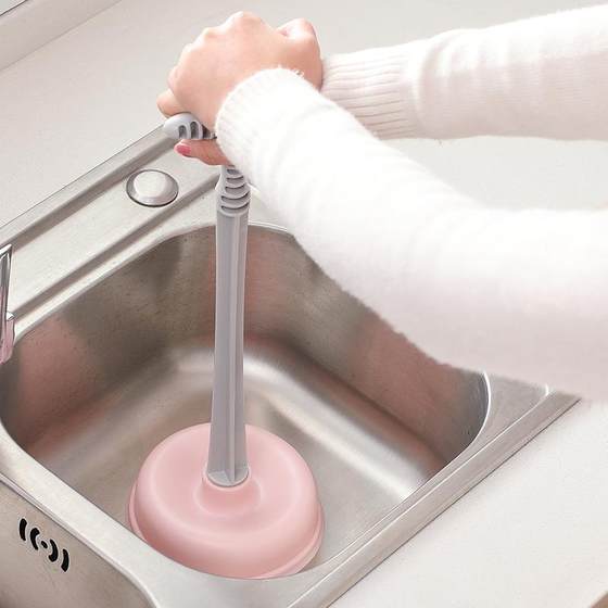 厕所管道疏通器通马桶吸皮搋子 家用通下水道工具吸水拔子长手柄