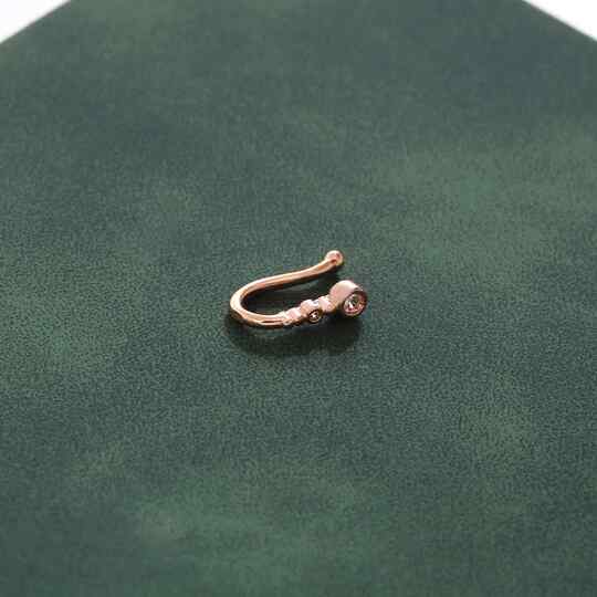 European and American Creative Non-Piercing U-Shaped Nose Clip ins Fashionable Metal Geometric Round Zircon Nose Ring Nose Accessory Piercing Jewelry