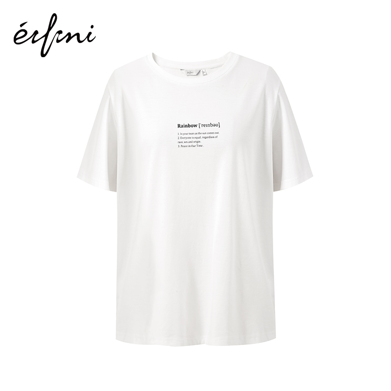 evelie bottoms top women's clothes 2019 spring new short sleeve loose early spring white t-shirt women