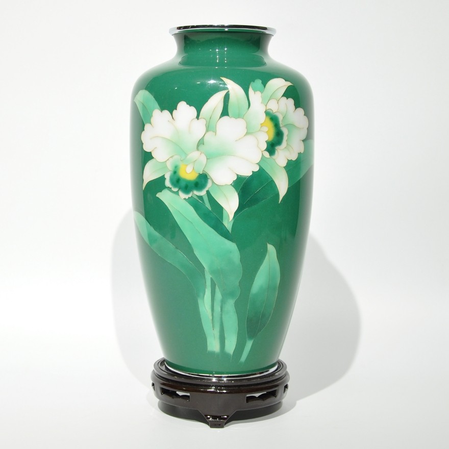 日本七宝烧】景泰蓝花瓶铜胎纯手工掐丝珐琅