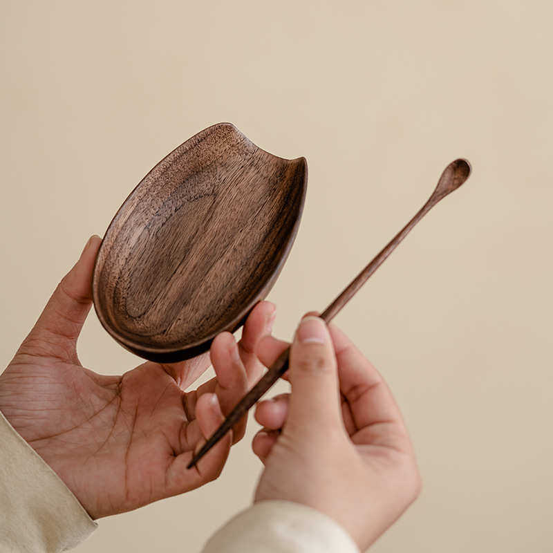 Solid wood tea tea spoon tea needle tea clip tea ceremony four-piece set Kung Fu tea set Tea ceremony Six Gentlemen accessories set