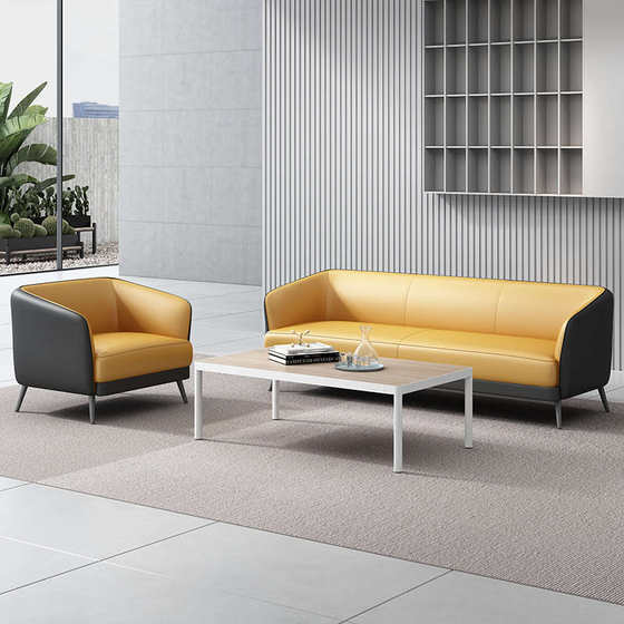 办公沙发现代简约高档三人位办公室商务接待室会客区茶几组合家具