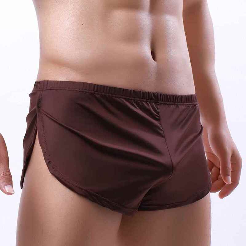 Men's Underwear Milk Silk Loose Breathable Boxer Shorts Sexy Split Sleepwear Fashion Ice Silk Mid-Waist Boxer Briefs Men's Underwear Milk Silk Loose Breathable Boxer Shorts Sexy Split Sleepwear Fashion Ice Silk Mid-Waist Boxer Briefs