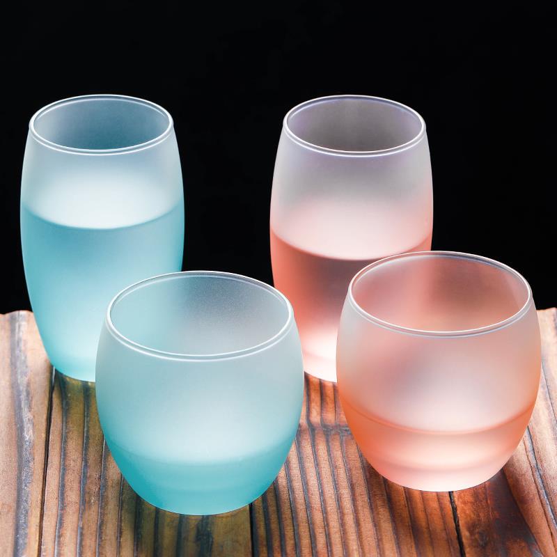 Household Glass Cup, Transparent Water Cup, Dreamy Blue Glass Cup, Colorful Beverage Cup, Lidless Tea Cup, Juice Cup, Heat-Resistant