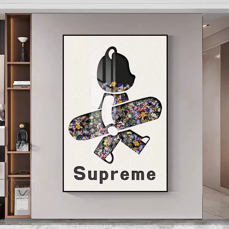 [KAWS современная минималистичная декоративная картина для прихожей гостиная настенная подвесная сетка]