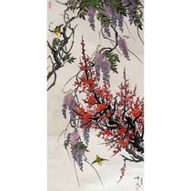 2010 North Korean landscape traditional painting Colorful Purples and Reds by the late meritorious painter Li Mailin entrance collection decoration