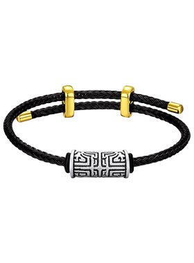 中国黄金足银饕餮图腾手链男转运招财手绳手串生日七夕礼物送男友