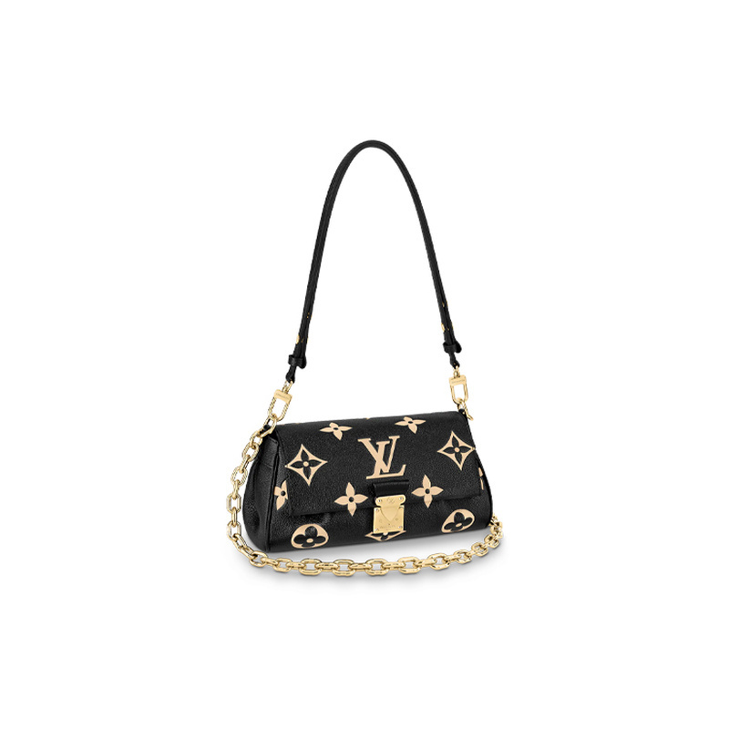 9.9 New Louis Vuitton/Louis Vuitton Favorite Black Leather Women's Medium Shoulder Bag