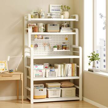 Bookshelf floor storage rack multi-layer storage rack floor-mounted household vertical hole plate storage rack shelf shelf shelf sorting rack