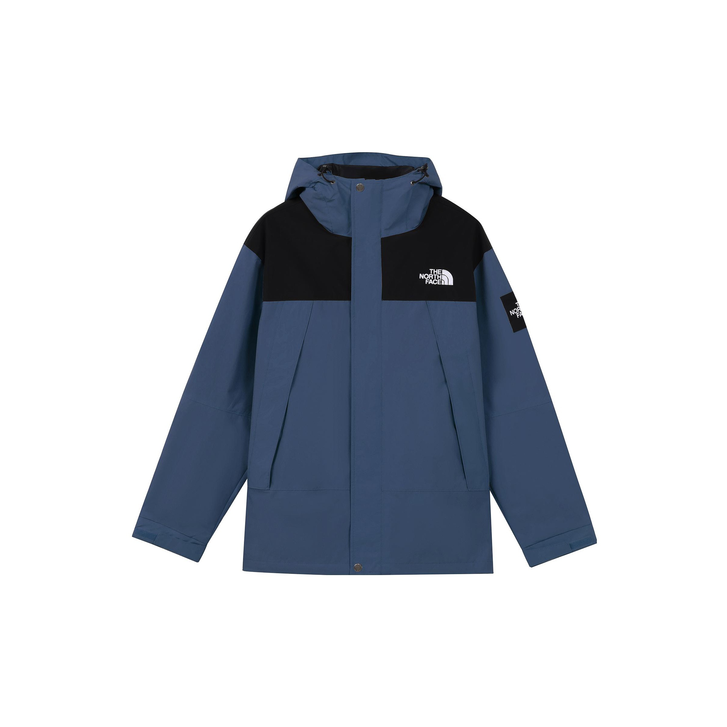北面/THE NORTH FACE 拼色连帽拉链夹克冲锋衣外套 男女同款 蓝色