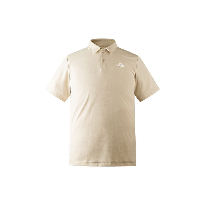 北面THE NORTH FACE 纯色吸湿透气短袖Polo衫 男款 砾石沙