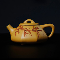 Senior engineer Mr. Lis handmade purple sand pot Yixing raw ore gold section Bafang stone ladle capacity 410cc