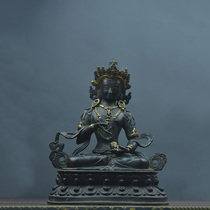 XH0925 old collection gilt bronze white Tara statue