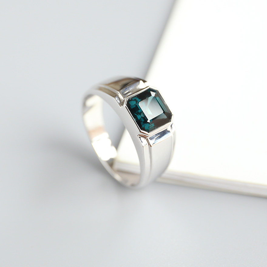 2 65 carat natural deep cobalt blue spinel men ring ring deep Suit fire color good 18K gold inlaid atmosphere overbearing