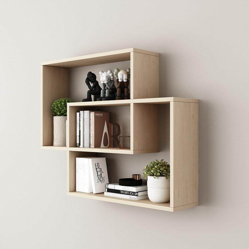 Storage rack wall-mounted bookshelf rack restaurant wall-mounted bedroom storage cabinet shelf load-bearing simple PBG wall approx.