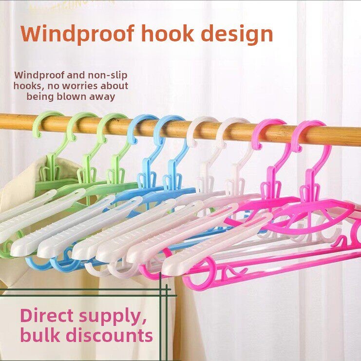Windproof Hanger with Automatic Buckle, Adjustable Length, for Home Use, Clothing Store, Non-Marking Wardrobe Hanger