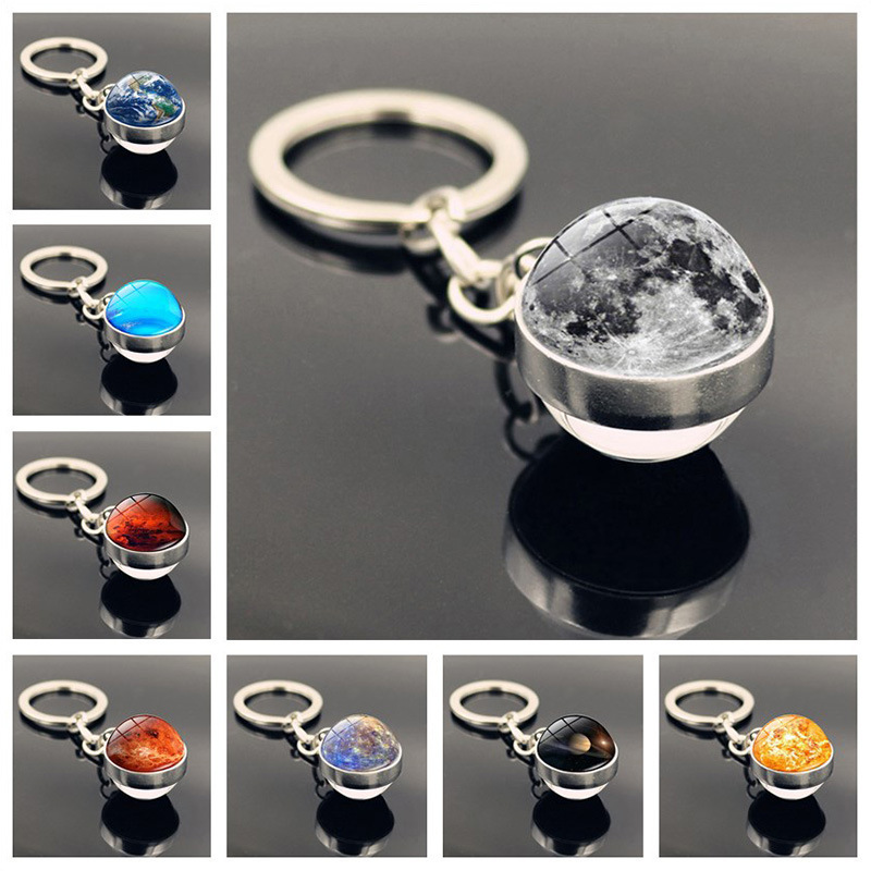 Constellation Luminous Keychain Student Couple Keychain Bag Pendant Graduation Gift Metal Crystal Glass Ball