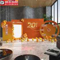 Company opening atmosphere layout store event sign-in board live broadcast room background wall shopping mall anniversary decoration KT board