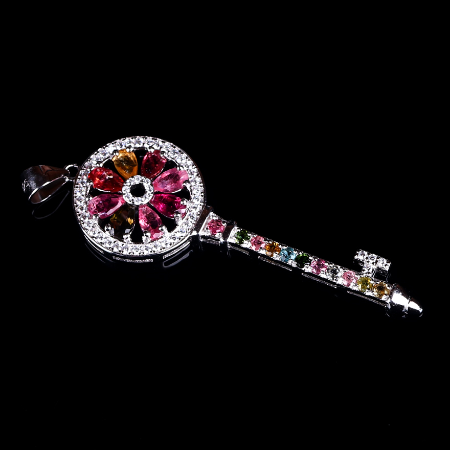 4.25g Dream Multi-Treasure Transparent Rainbow Tourmaline Pendant (Beautiful and Generous Upper Body)