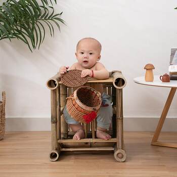Natural bamboo handmade baby dining chair removable children's chair chaoshan mother and child chair
