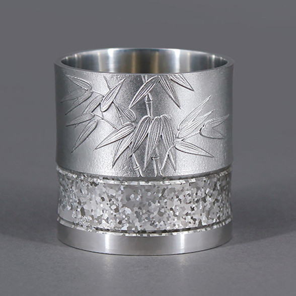 Humble pure tin wine glass Arts and crafts master Li Zisen works Yunnan old pure tin 999