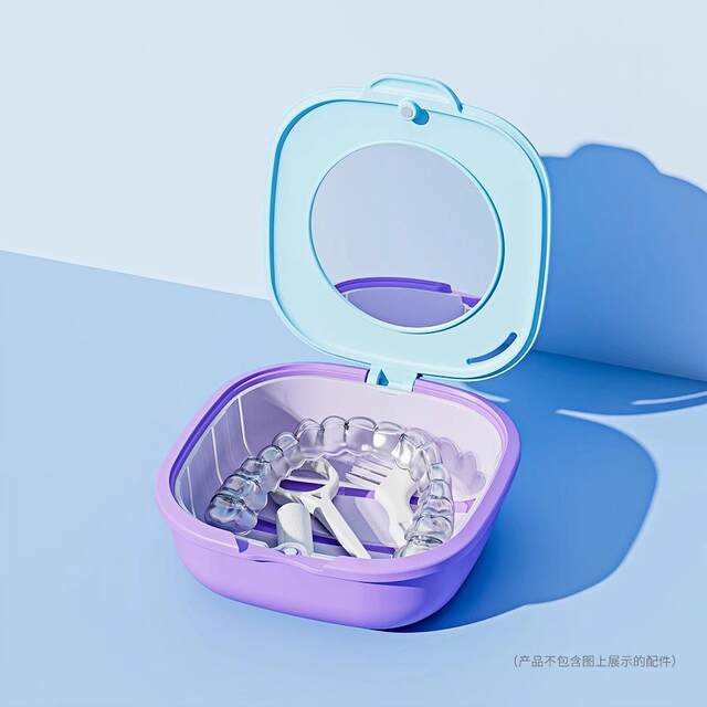 Japanese Orthodontic Retainer Box, Portable and Compact, Breathable, Dental Aligner and Denture Storage Box