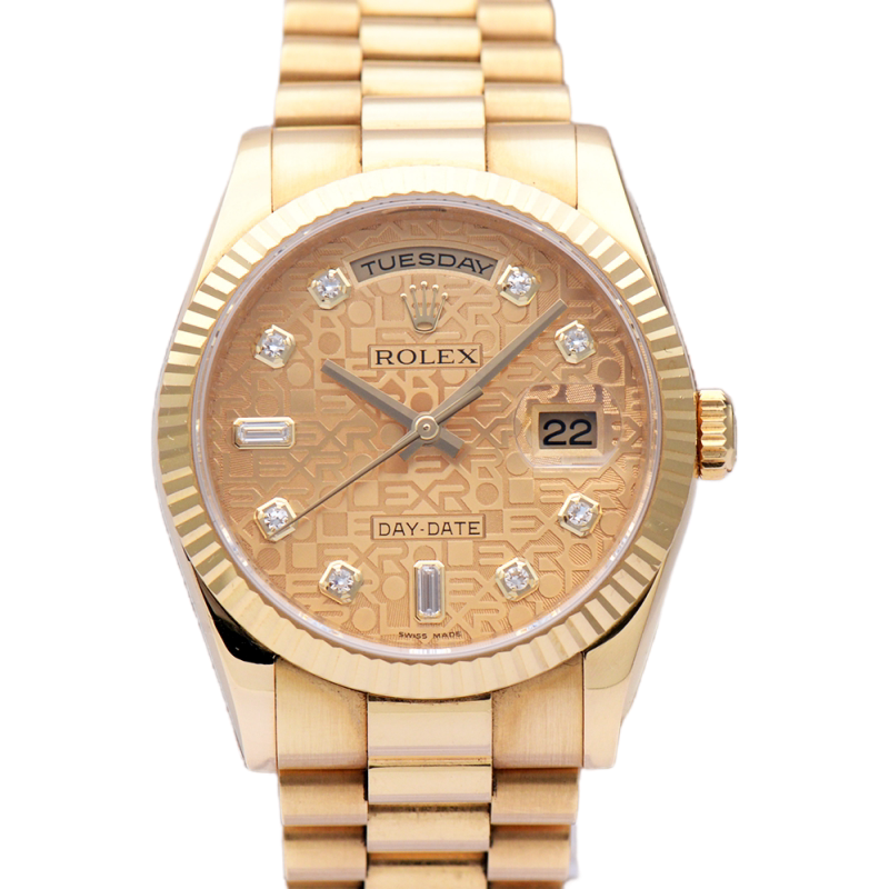 Buy Now [9.8 New Condition] Rolex Day-Date Big Gold Champagne Dial 118238 Mechanical Men's Watch