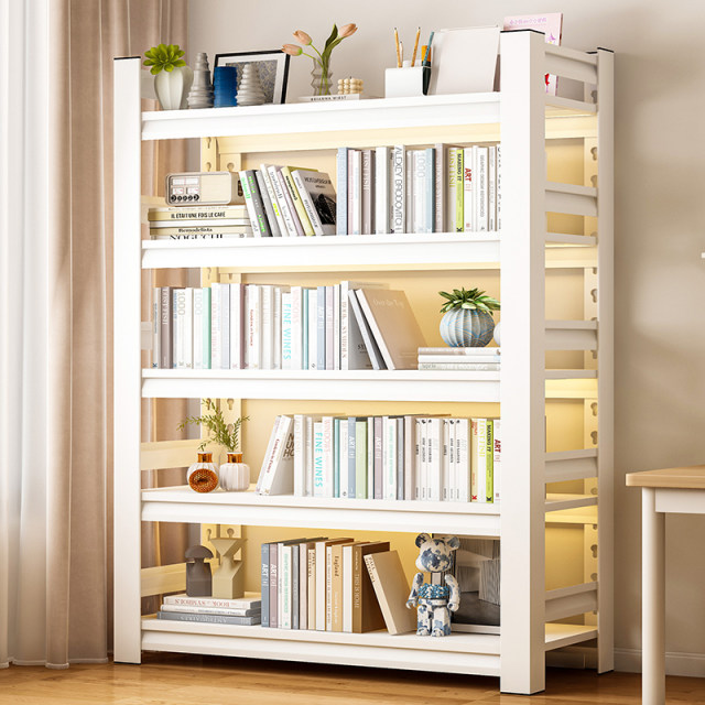 Household floor-standing bookshelf steel storage rack living room bookcase multi-layer children's storage rack integrated wall storage rack