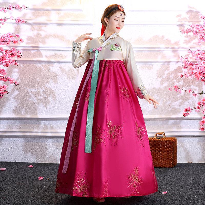 Improved Korean Traditional Clothing for Women, Korean Dance Costumes, North Korean Bride Ethnic Performance Attire, Ancient Costume Wedding Dress, Traditional Wedding Banquet Dress