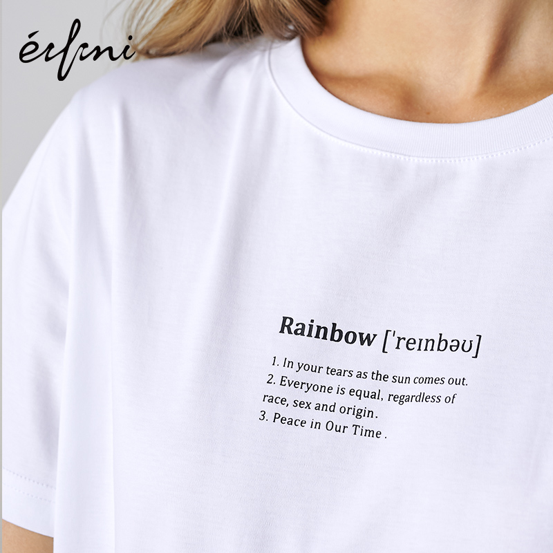 evelie bottoms top women's clothes 2019 spring new short sleeve loose early spring white t-shirt women