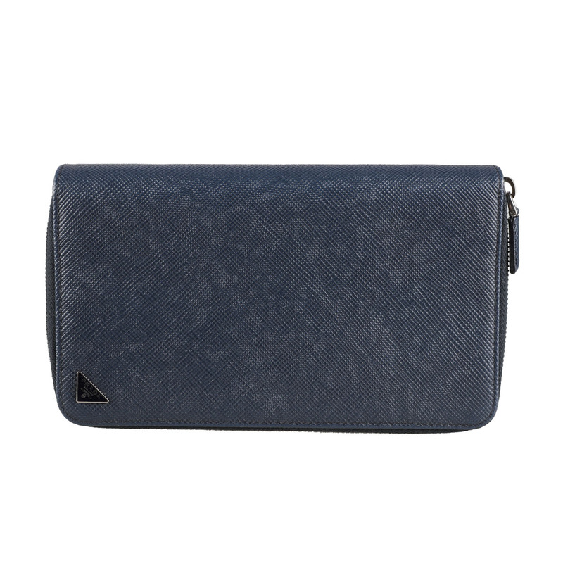 [9.8 New] Prada Prada Unisex Men's and Women's Classic Cross Pattern Cowhide Leather Clutch Wallet Card Holder