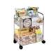 Snack storage racks for household living rooms, multi-function floor-standing movable trolleys, multi-layer transparent storage rack storage cabinets