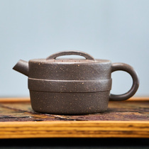 Senior engineer Zhou Yuns fully handmade purple clay teapot made of Yixing raw ore green ash section with a capacity of 160cc between tiles