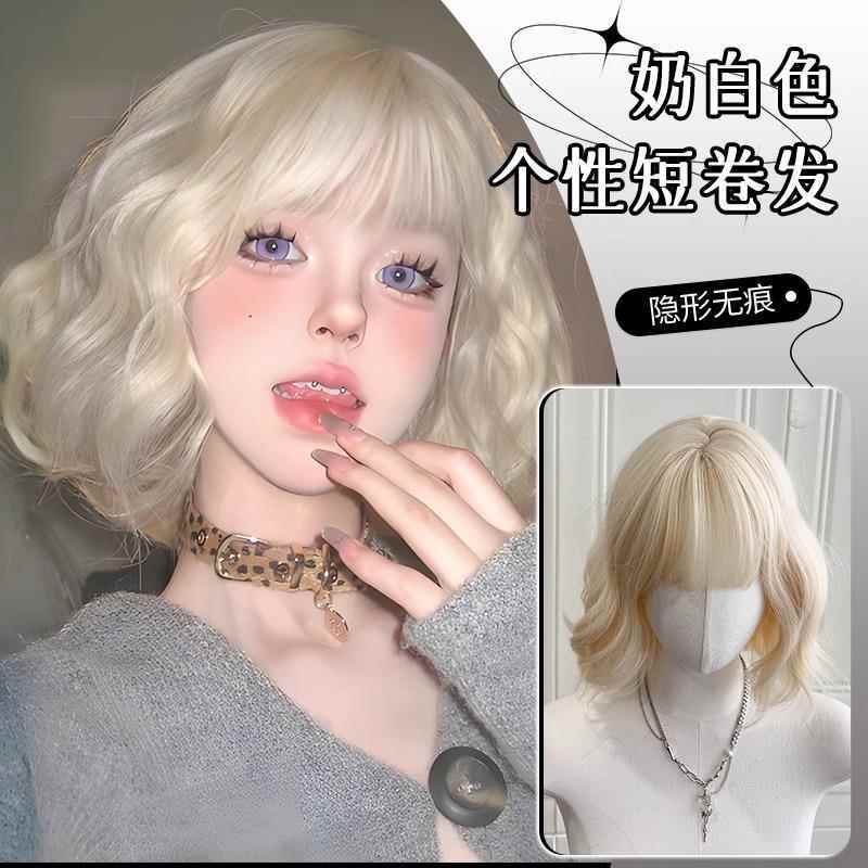 Xuchang City Jian'An District Autumn Crafts Store Platinum Wig Women's Short Hair Lolita Daily Curly Hair Style
