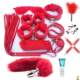 Conditioning education male and female friends props binding traction rope props female plush leather spanking tool set