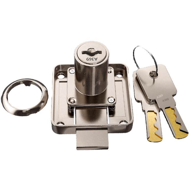 Extended Drawer Lock with Double-Layer Thickened Panel, Drawer Cam Lock Without Slotting, Short Tongue Drawer Lock, Furniture Long Tongue Cabinet Lock