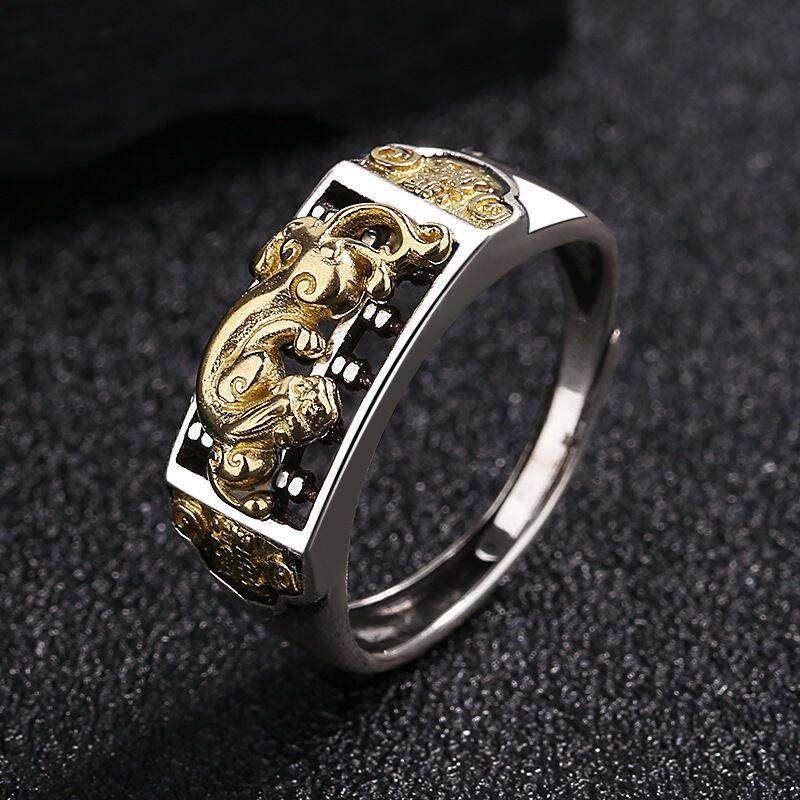 Good things from Kuodie recommend Pixiu ring for men to attract wealth, retro abacus pair ring, same style for men and women, domineering literary ring