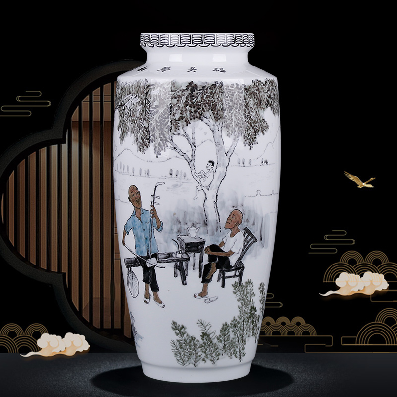 Bouncer swing piece Hunan's ceramic art master Xu Jianglazes under-hand painted vases dock harmonies NX661
