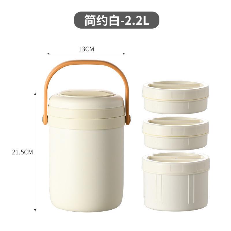New Large-Capacity Insulated Lunch Box, Steel Portable Insulated Pot, Vacuum Stew Pot for Men and Women