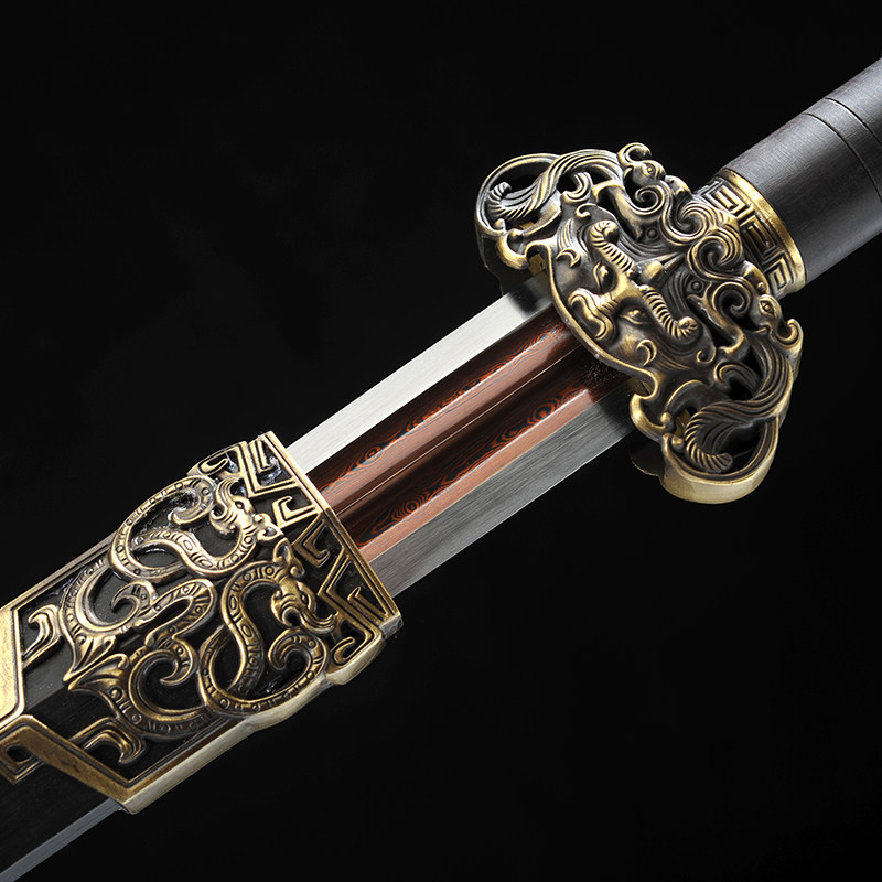 (Mo Dry Sword) 20 Inch Dragon Sword (Imitation Bronze Dress Double Sink Roast Lan 100 Chains Steel Mulwood) Unopened Blades