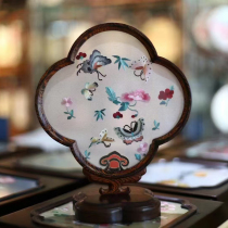 Su embroidery pure hand embroidery chicken wing wood double-sided embroidery ornament Butterfly Picture creative Chinese style craft ornament