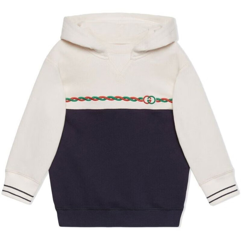 99% New and Unused: 4100 Gucci Gucci Children's Double g Embroidered Jersey Hoodie Size 8A
