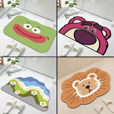 Bathroom carpet, irregular water-absorbing and anti-slip, household bathroom, toilet, bathroom floor mat, door floor mat, quick-drying