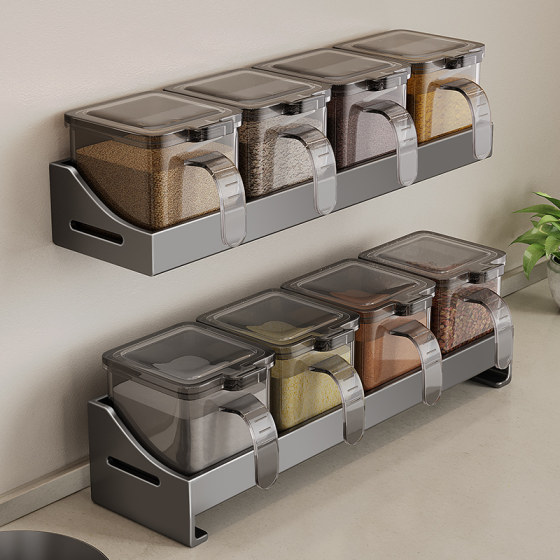 调料盒置物架佐料调味罐家用组合套装味精盐罐密封收纳架厨房家用