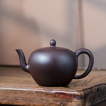 Bidding starts at 1 yuan for a handmade short beauty shoulder 270cc purple clay Yixing purple clay teapot by talented craftsman Teacher Fan Zhi