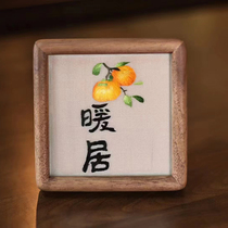 Purely handmade Suzhou embroidered walnut wood ornaments Nuanju home decoration ornaments collection and gift giving