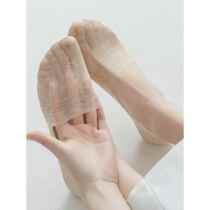 Ultra-thin lace socks for women pure cotton bottom silicone anti-fall mesh breathable mesh invisible socks spring and summer boat socks sets